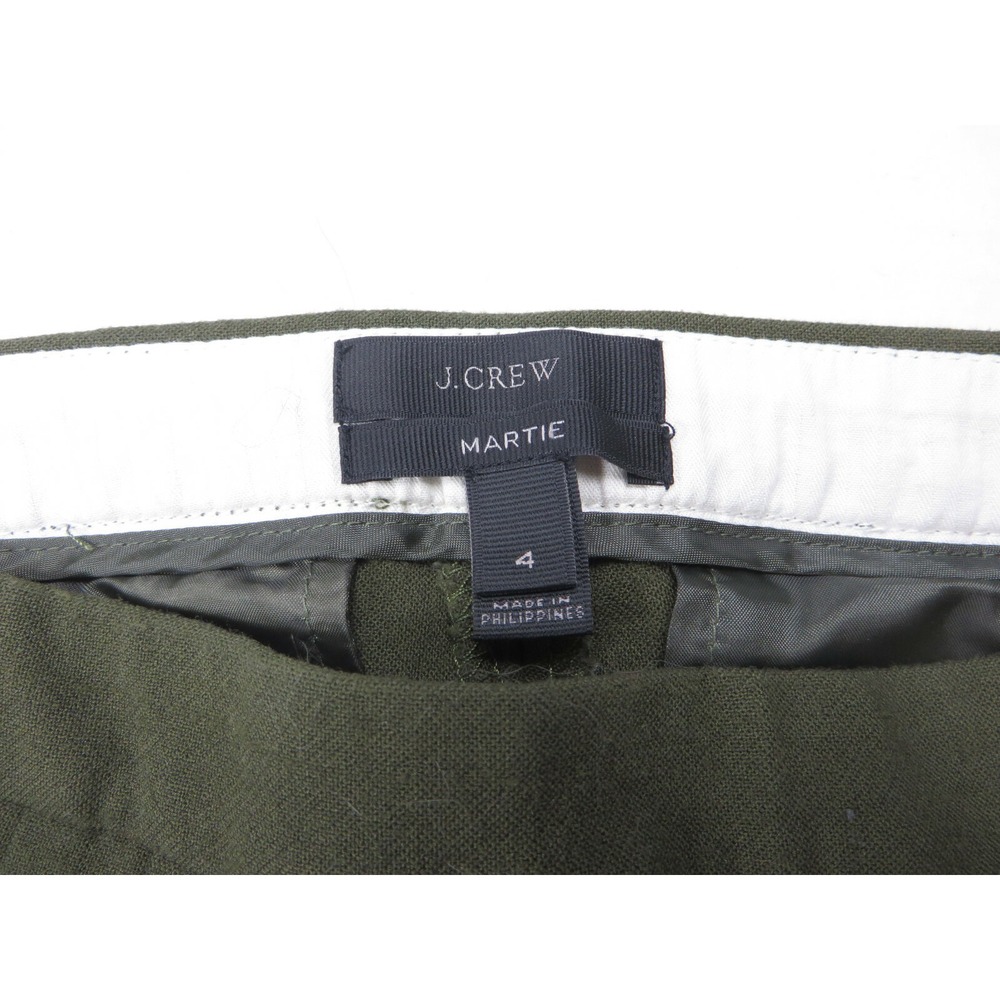 Womens J Crew Martie Olive Side Zip Dress Pants Olive Color Size 4 Actual 29x26 - Picture 2 of 6